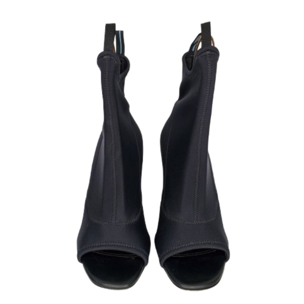 Prada Neoprene Pointed Open Toe Sock 90 Boots - image 2